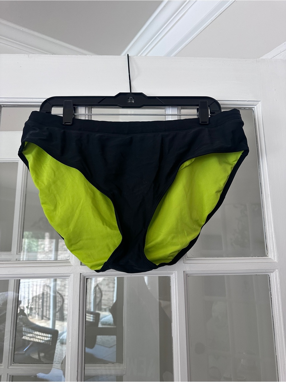 Reebok Black and Neon Green Women's Swim Bottoms